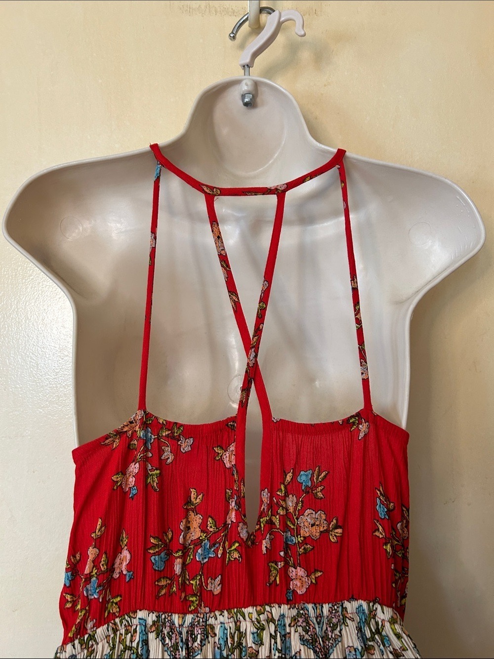 Patrons of Peace Red Floral Maxi Dress with Spaghetti Straps size M - Picture 8 of 12